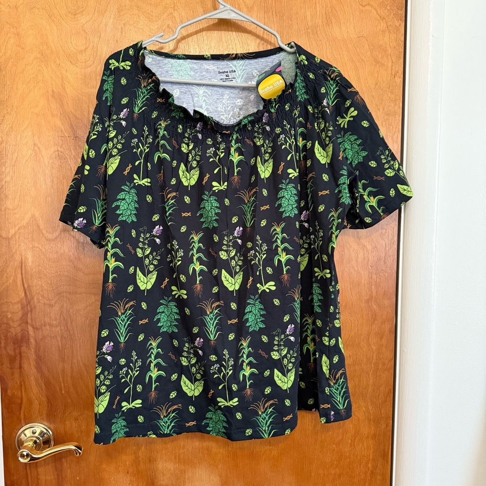 Svaha Genetic Plants Smocked Top